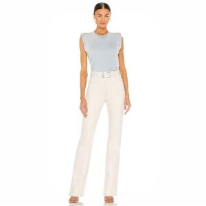 NWT SPRWMN Women’s High-Waisted Micro Flare Jeans in Earhart (Cream) Size 24